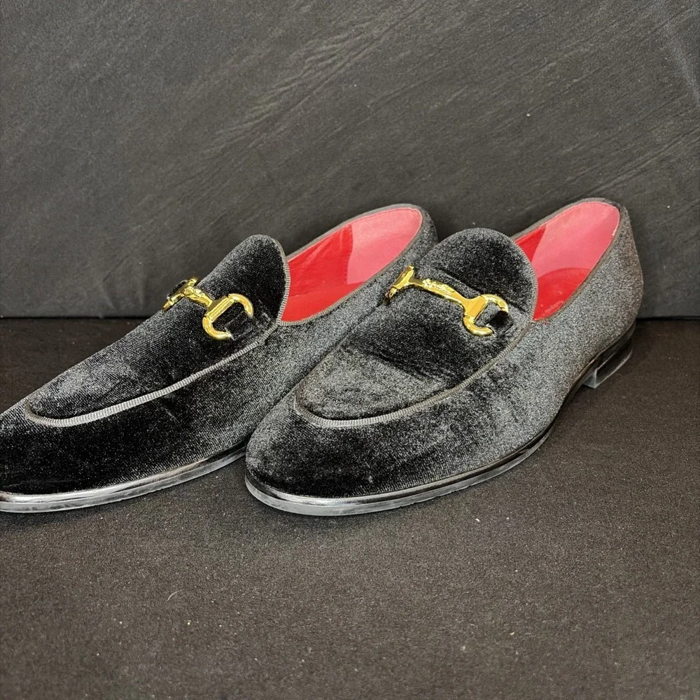 Erphpre Paul Men's Velvet Dress Loafers Fashion Wedding Party Prom Shoes Sz‎ 8